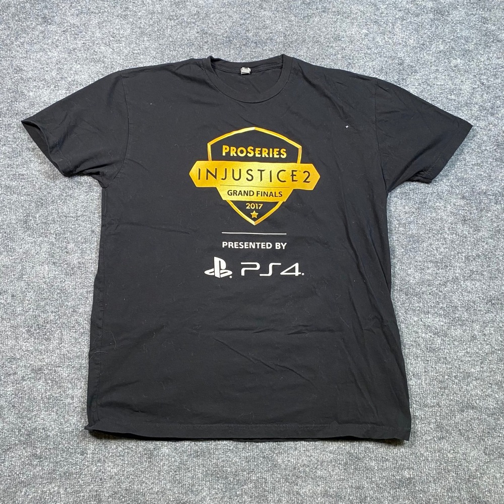 Injustice 2 ProSeries Grand Finals 2017 PS4 Promo T-Shirt Mens XL Black DC WB